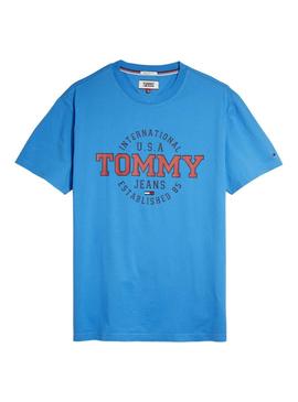 Camiseta Tommy Jeans Circular Azul Hombre