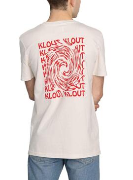 Camiseta Klout Tornado Blanco Vintage y Rojo