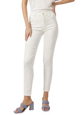 Pantalón Naf Naf Lacado Blanco para Mujer