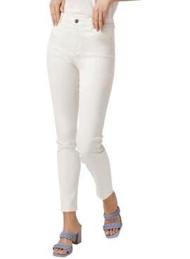 Pantalón Naf Naf Lacado Blanco para Mujer