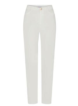 Pantalón Naf Naf Lacado Blanco para Mujer