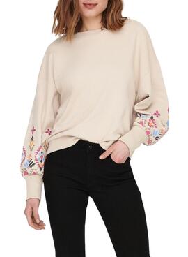 Sudadera Only Emily Beige para Mujer