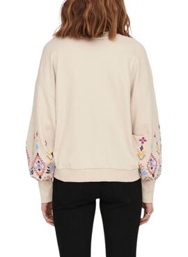 Sudadera Only Emily Beige para Mujer