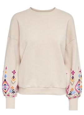 Sudadera Only Emily Beige para Mujer