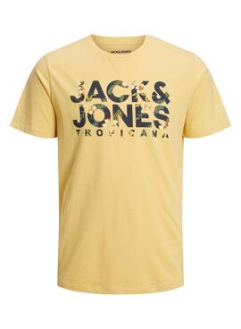 Camiseta Jack and Jones Becs Amarillo para Hombre