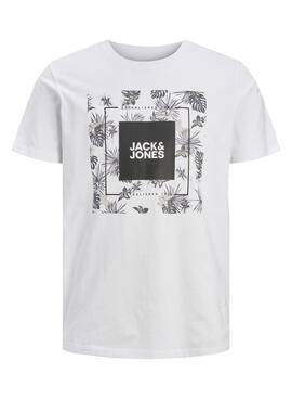 Camiseta Jack and Jones Tropic Blanco para hombre