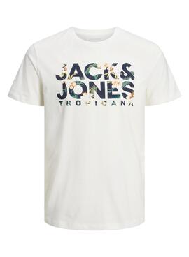 Camiseta Jack and Jones Becs Blanco para Hombre