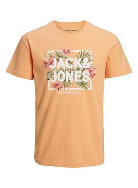 Camiseta Jack and Jones Becs Naranja para Hombre