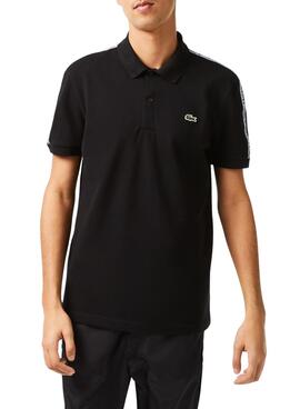 Polo Lacoste Bandas Negro para Hombre