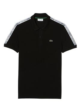 Polo Lacoste Bandas Negro para Hombre