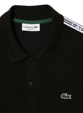 Polo Lacoste Bandas Negro para Hombre