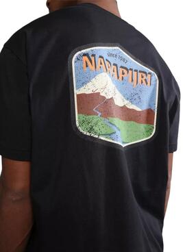 Camiseta Napapijri Bolivar Negro para Hombre