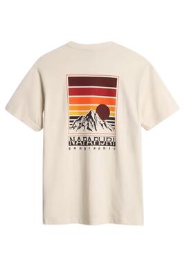 Camiseta Napapijri Bolivar Beige Mujer y Hombre