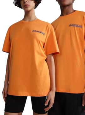 Camiseta Napapijri Bolivar Naranja Mujer y Hombre