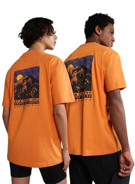 Camiseta Napapijri Bolivar Naranja Mujer y Hombre