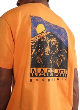Camiseta Napapijri Bolivar Naranja Mujer y Hombre
