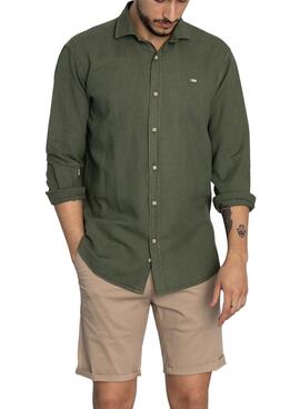 Camisa Lino Verde Klout para Hombre