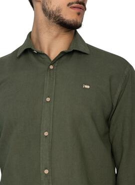 Camisa Lino Verde Klout para Hombre