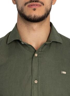 Camisa Lino Verde Klout para Hombre