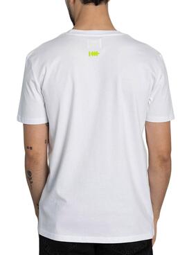 Camiseta Klout Neon Bordada Blanco