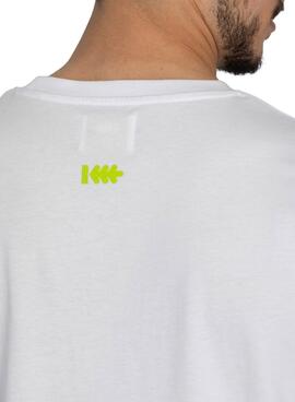 Camiseta Klout Neon Bordada Blanco