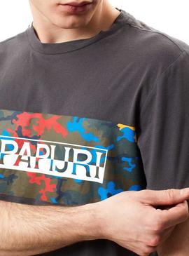 Camiseta Napapijri Salka Ceniza Hombre