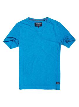 Camiseta Superdry Dry Originals Vee Azul Hombre