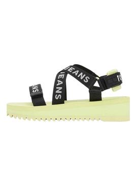 Sandalias Tommy Jeans Logo Amarillo para Mujer