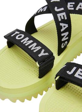 Sandalias Tommy Jeans Logo Amarillo para Mujer