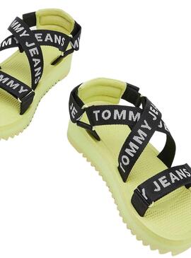 Sandalias Tommy Jeans Logo Amarillo para Mujer