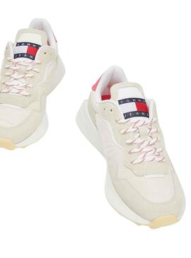 Zapatillas Tommy Jeans New Runner Beige para Mujer
