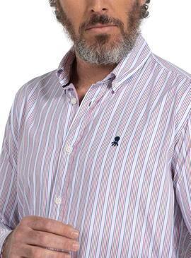 Camisa El Pulpo Color Stripe Blanco para Hombre