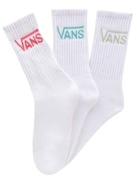 Calcetines Vans Classic Crew Blanco para Mujer