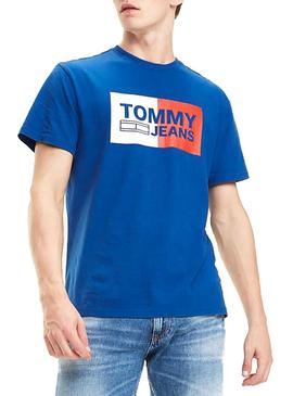 Camiseta Tommy Jeans Essential Split Azul Hombre