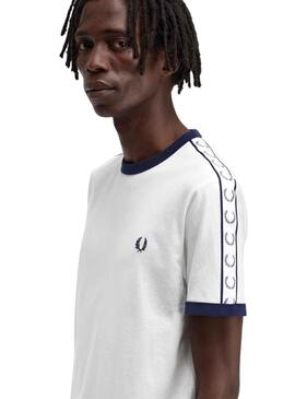 Camiseta Fred Perry Contrast Tape Blanco Hombre