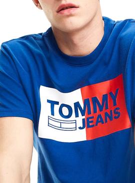 Camiseta Tommy Jeans Essential Split Azul Hombre