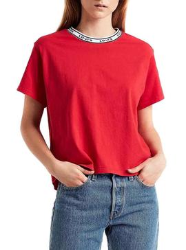 Camiseta Levis Varsity Rojo De Mujer 