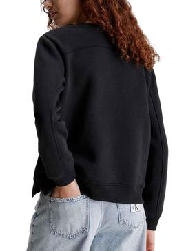 Sudadera Calvin Klein Monologo Regular Negro Mujer