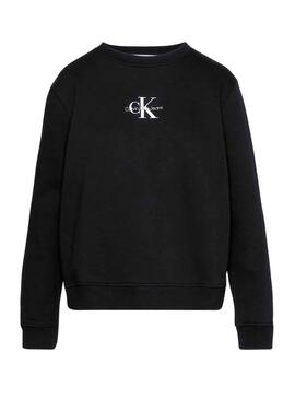 Sudadera Calvin Klein Monologo Regular Negro Mujer