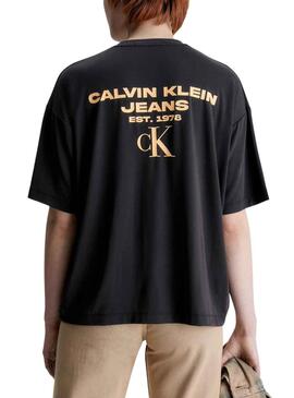 Camiseta Calvin Klein Logo Modal Negro para Hombre