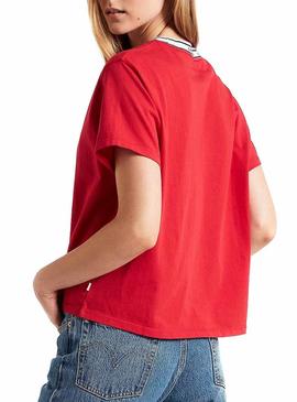 Camiseta Levis Varsity Rojo De Mujer 