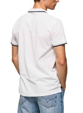 Polo Pepe Jeans Pepe Piping Blanco para Hombre