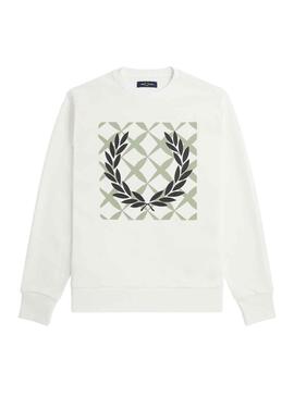 Sudadera Fred Perry Cross Blanco para Hombre