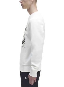Sudadera Fred Perry Cross Blanco para Hombre
