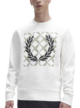 Sudadera Fred Perry Cross Blanco para Hombre