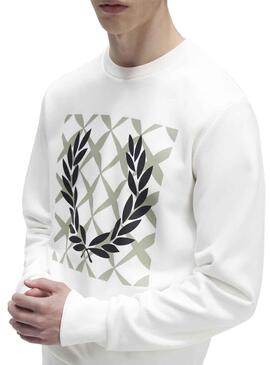 Sudadera Fred Perry Cross Blanco para Hombre