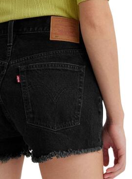 Short Levis 501 Negro Rotos para Mujer