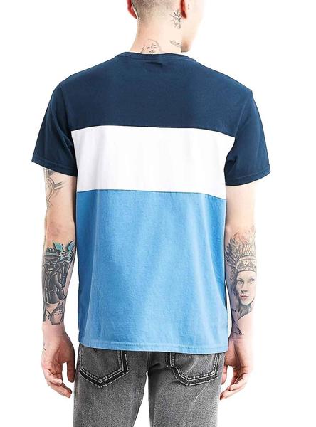 Camiseta Colorblock Azul Hombre