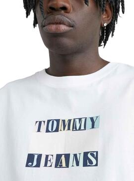 Camiseta Tommy Jeans Aop Flag Blanco para Hombre