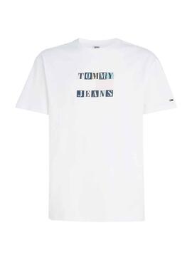 Camiseta Tommy Jeans Aop Flag Blanco para Hombre